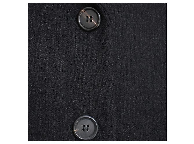 Abrigo de lana negra de botonadura sencilla con cuello desmontable Prada - vista 11