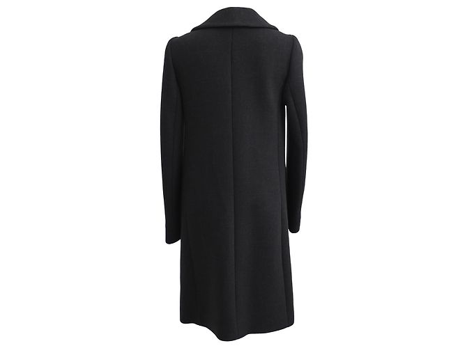 Abrigo de lana negra de botonadura sencilla con cuello desmontable Prada - vista 3