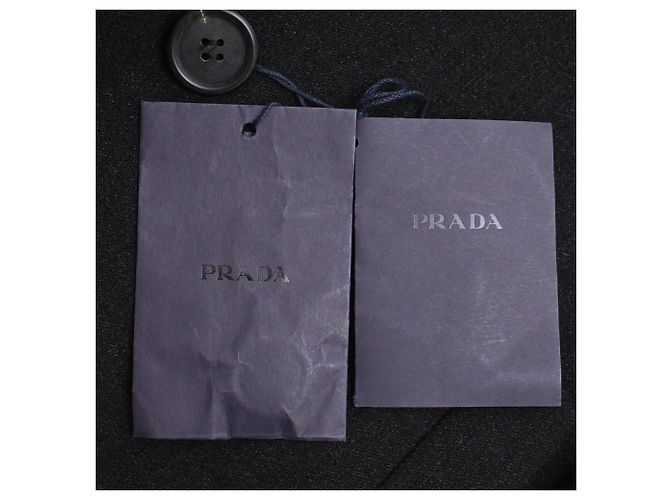 Abrigo de lana negra de botonadura sencilla con cuello desmontable Prada - vista 6