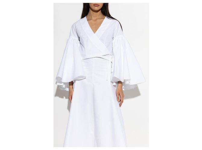Jacquemus Top Paysan em algodão branco - vista 2