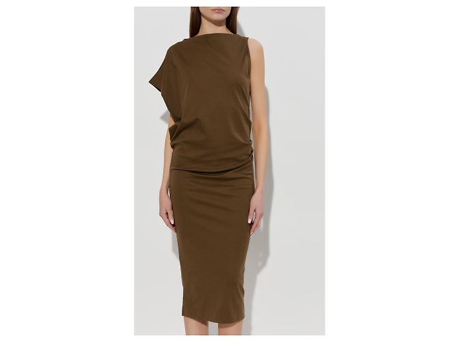 Vestido Jacquemus Drap castanho algodão seda - vista 2