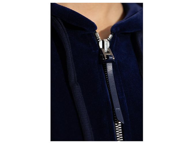 Tom Ford Velours-Hoodie blau - Ansicht 3