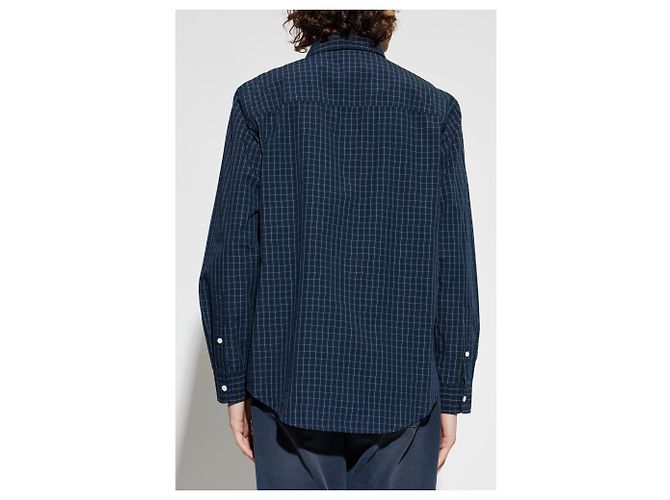 Camicia Burberry Roland in cotone blu - vista 2