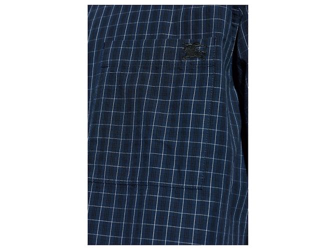 Camicia Burberry Roland in cotone blu - vista 3