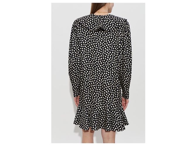 Chloé Seidenkleid mit Polka Dots Schwarz - Ansicht 2