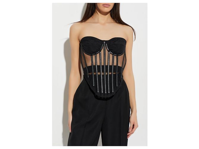 Top bustier de malla negro con espalda descubierta Dolce & Gabbana - vista 2