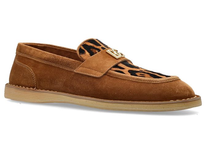 Dolce & Gabbana Brown Suede Leopard Loafers - view 3