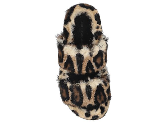 Dolce & Gabbana Leo ciabatte stampa leopardata pelle marrone - vista 5