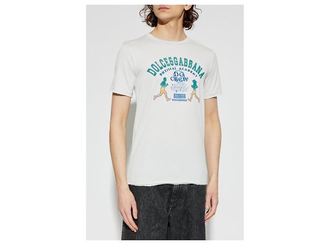 T-shirt de algodão cinzento com estampa Dolce & Gabbana Physical Academy - vista 2