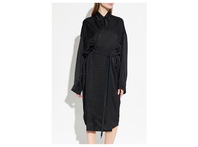 Everyday Balenciaga Monogramm-Kleid aus Viskose Schwarz - Ansicht 2