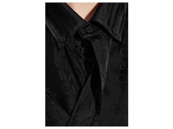 Everyday Balenciaga Monogramm-Kleid aus Viskose Schwarz - Ansicht 4