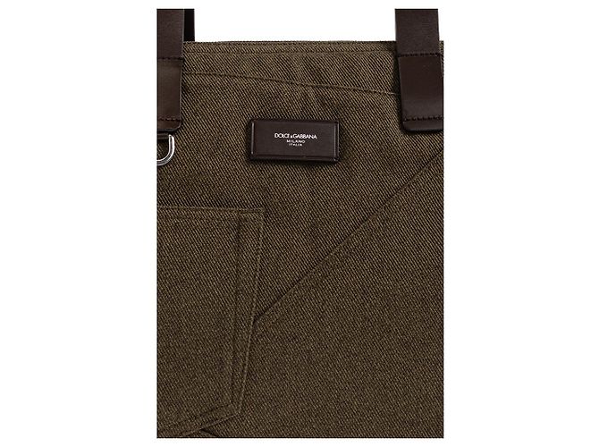 Borsa shopper Adamo Dolce & Gabbana verde in tela - vista 5