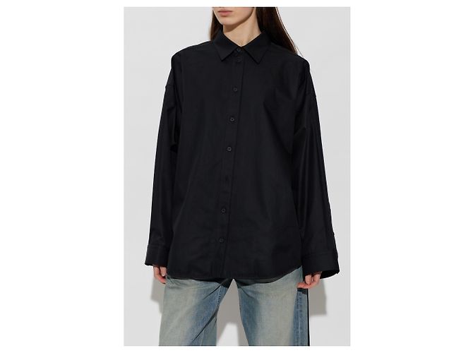 Camisa Balenciaga oversized de algodão preta - vista 2