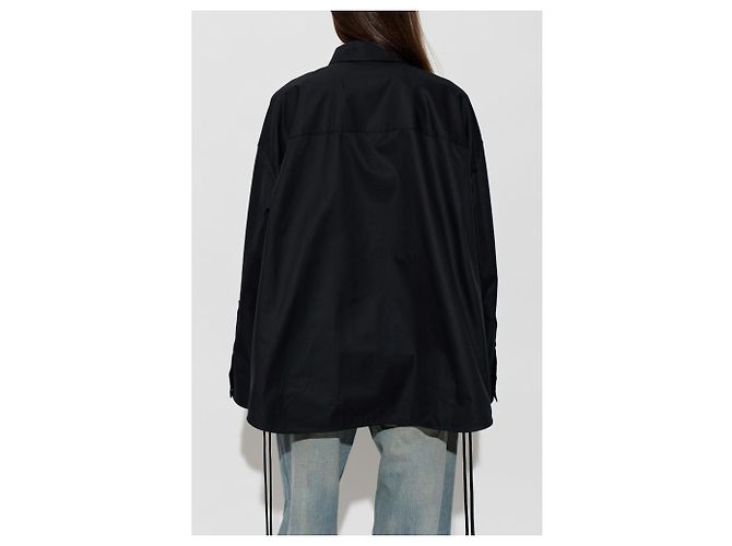 Camisa Balenciaga oversized de algodão preta - vista 3