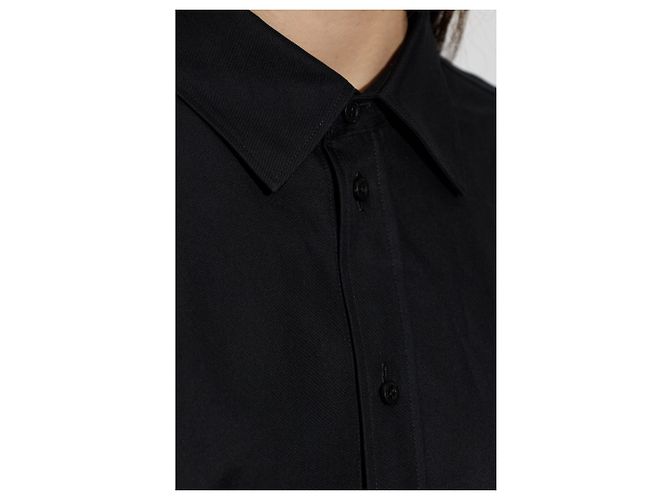 Camisa Balenciaga oversized de algodão preta - vista 4