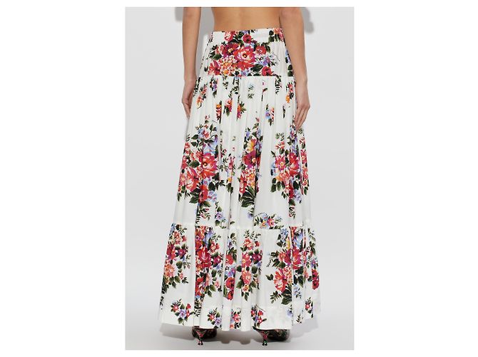 Dolce & Gabbana Rock mit Blumenprint aus weißer Baumwolle - Ansicht 3