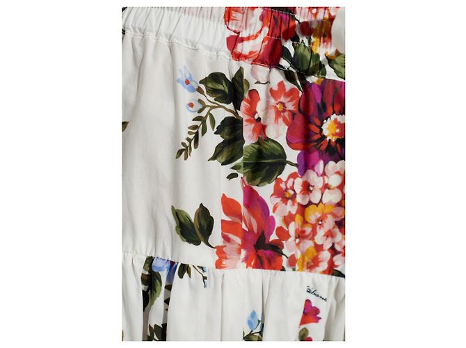 Dolce & Gabbana Rock mit Blumenprint aus weißer Baumwolle - Ansicht 4