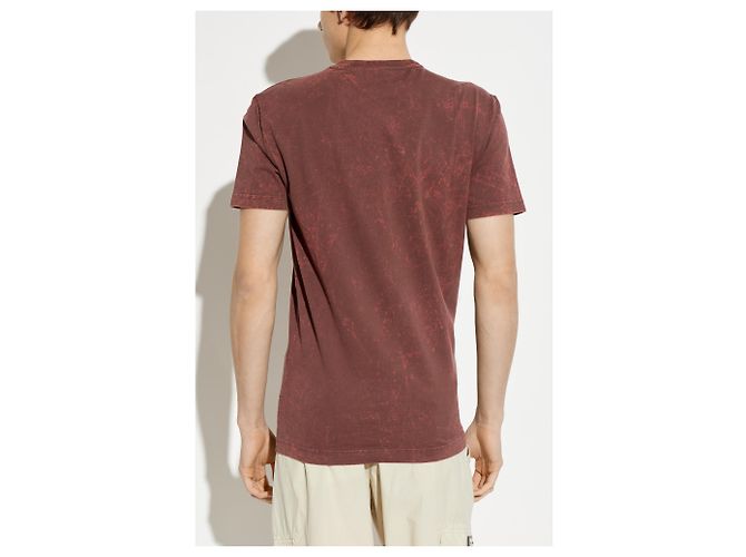 T-shirt Dolce & Gabbana con logo bordeaux in cotone - vista 3