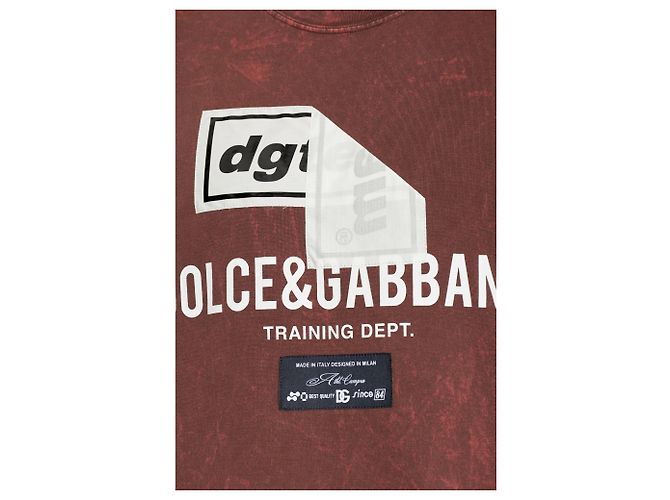 T-shirt Dolce & Gabbana con logo bordeaux in cotone - vista 4