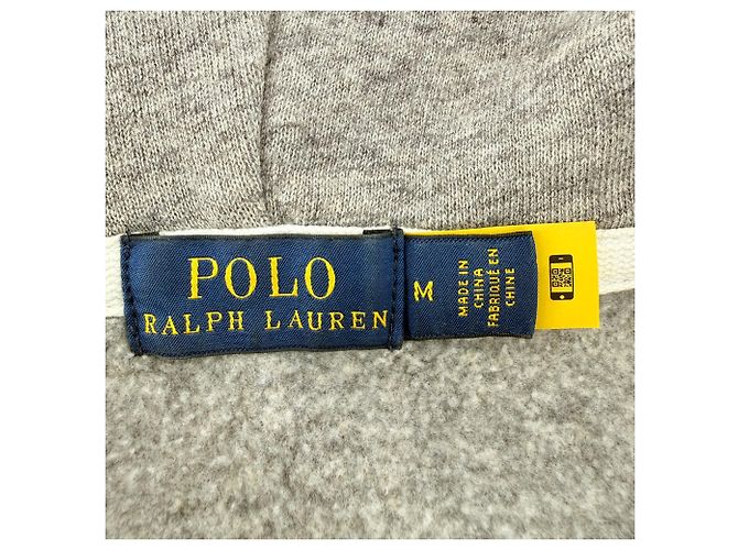 Polo Ralph Lauren Kapuzenpullover mit durchgehendem Reißverschluss aus grauer Baumwolle - Ansicht 10