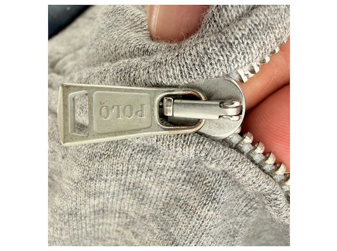 Polo Ralph Lauren Kapuzenpullover mit durchgehendem Reißverschluss aus grauer Baumwolle - Ansicht 7