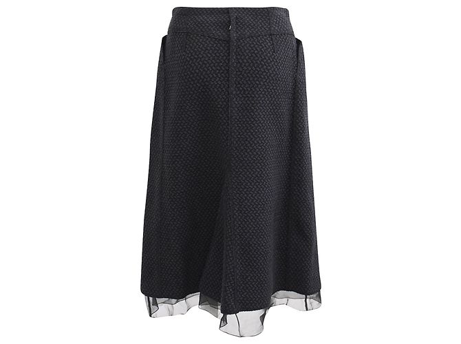 Gonna midi Louis Vuitton in lana nera - vista 3