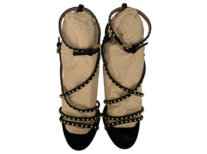 Décolleté Alaïa con dettagli borchiati in camoscio nero - vista 3