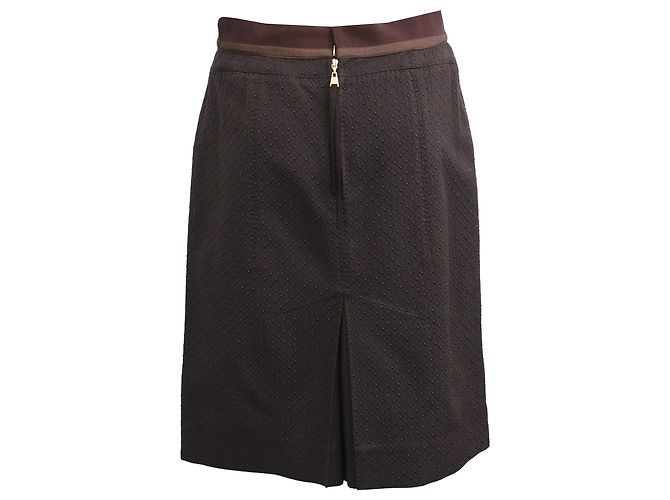 Minifalda Louis Vuitton en lana marrón - vista 3