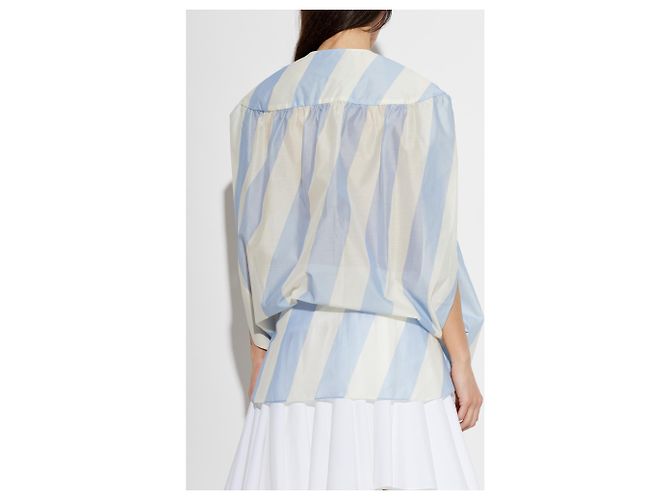 Abito Jacquemus Berlingot in cotone blu a righe - vista 3