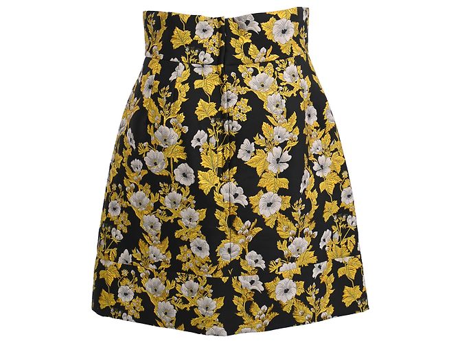 Dolce & Gabbana Floral-Jacquard Mini Skirt in Multicolor Polyester - view 3