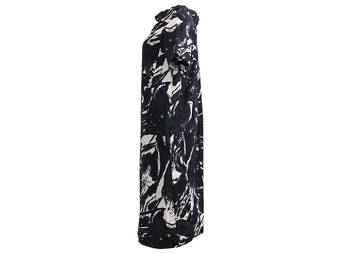 Marni Kleid mit abstraktem Print aus schwarzer Baumwolle - Ansicht 2