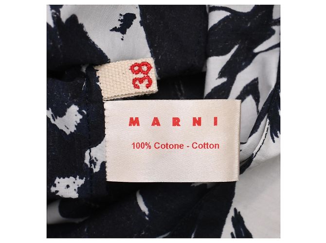 Marni Kleid mit abstraktem Print aus schwarzer Baumwolle - Ansicht 6