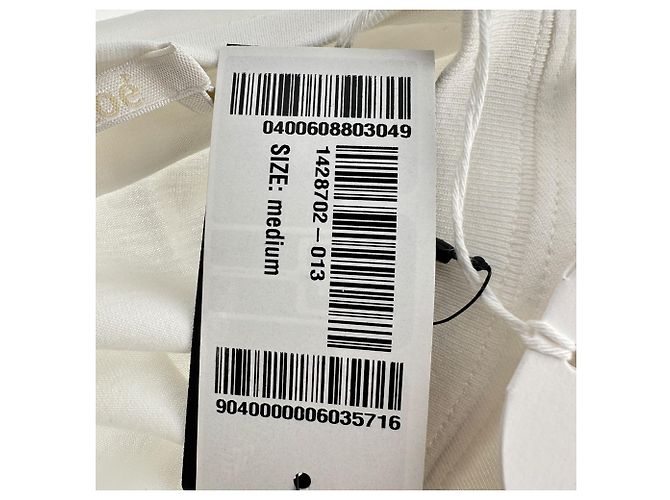 T-shirt Chloé a maniche corte con girocollo a volant in cotone bianco avorio - vista 6