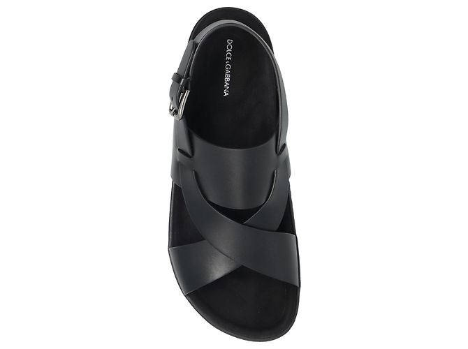 Sandali Dolce & Gabbana in pelle nera - vista 5