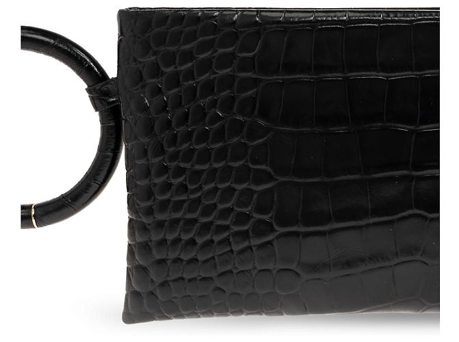 Clutch Tom Ford Aura in pelle nera effetto coccodrillo - vista 5