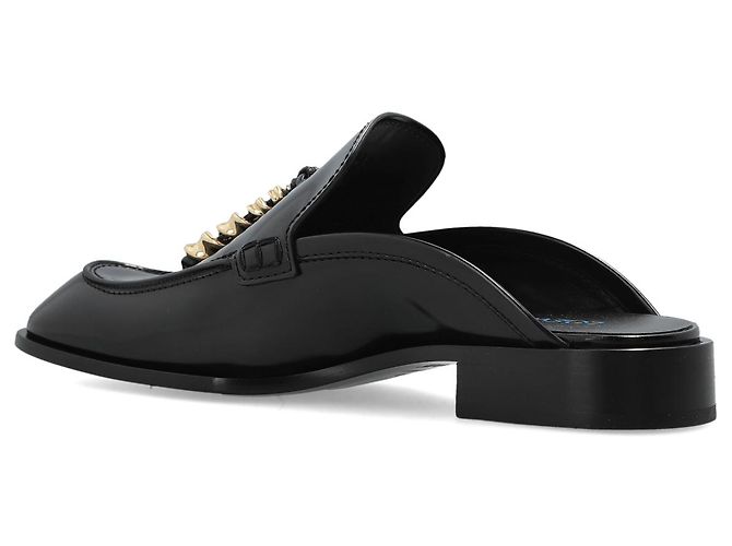 Chinelos Loewe Edge em couro preto - vista 4