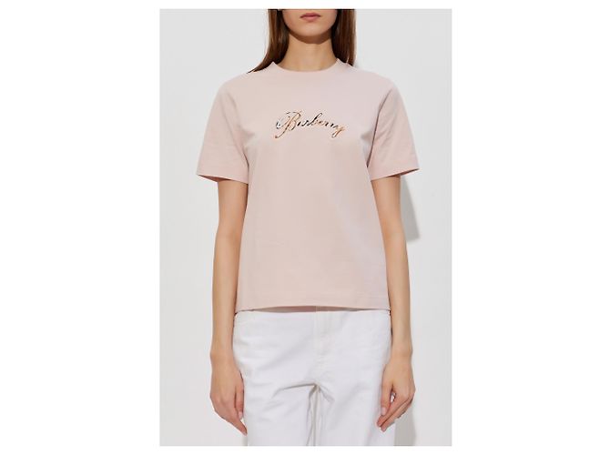 Burberry Logo T-Shirt Rosa Baumwolle - Ansicht 2