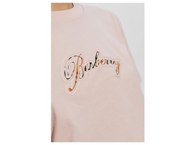 Burberry Logo T-Shirt Rosa Baumwolle - Ansicht 4