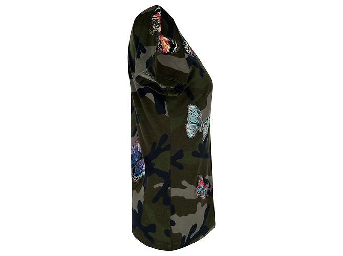 Valentino Garavani T-shirt Valentino Camubutterfly in cotone multicolore - vista 2