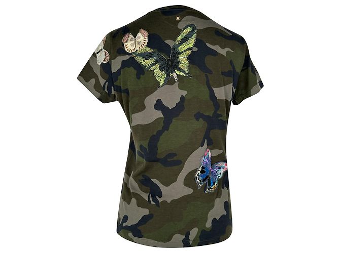 Valentino Garavani T-shirt Valentino Camubutterfly in cotone multicolore - vista 3