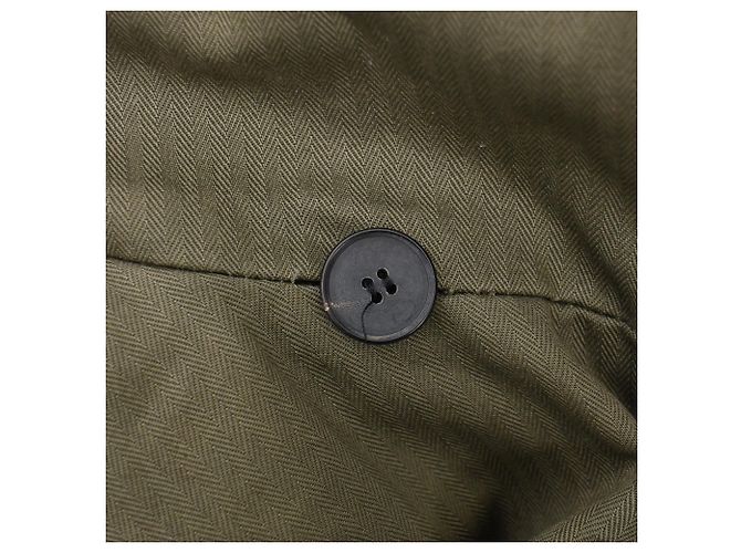 Abrigo capa militar largo con capucha Christian Dior en algodón verde oliva - vista 11
