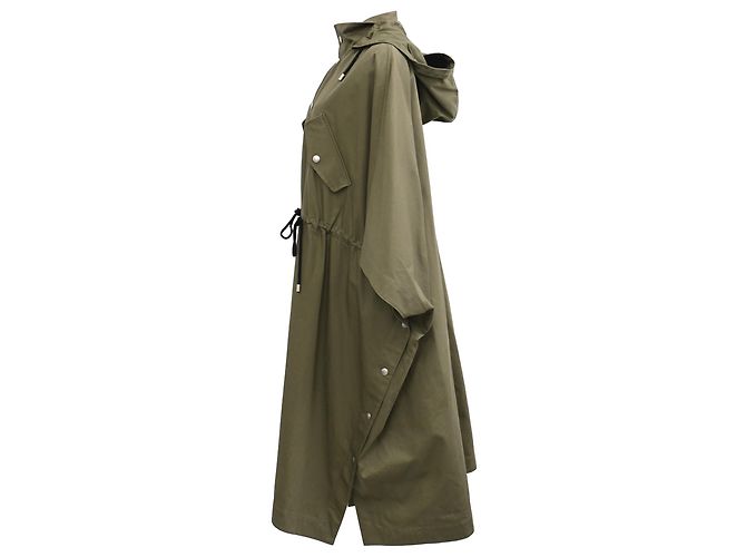 Abrigo capa militar largo con capucha Christian Dior en algodón verde oliva - vista 2