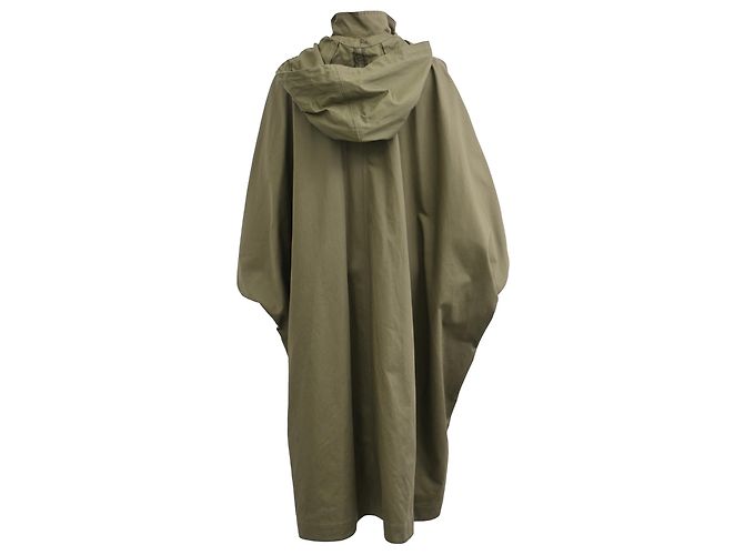 Abrigo capa militar largo con capucha Christian Dior en algodón verde oliva - vista 3