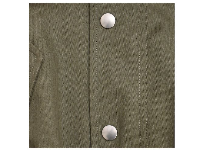 Abrigo capa militar largo con capucha Christian Dior en algodón verde oliva - vista 7