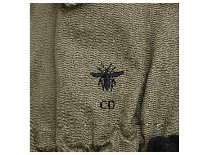 Abrigo capa militar largo con capucha Christian Dior en algodón verde oliva - vista 8