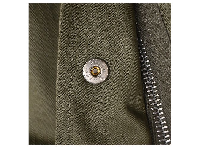 Abrigo capa militar largo con capucha Christian Dior en algodón verde oliva - vista 9
