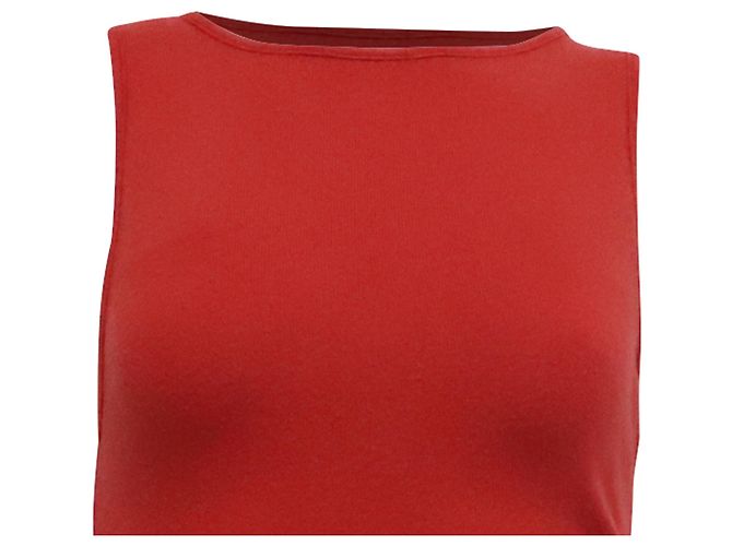 Top sin mangas con cuello redondo Reformation en Lyocell rojo - vista 2