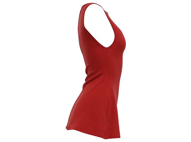 Top sin mangas con cuello redondo Reformation en Lyocell rojo - vista 3