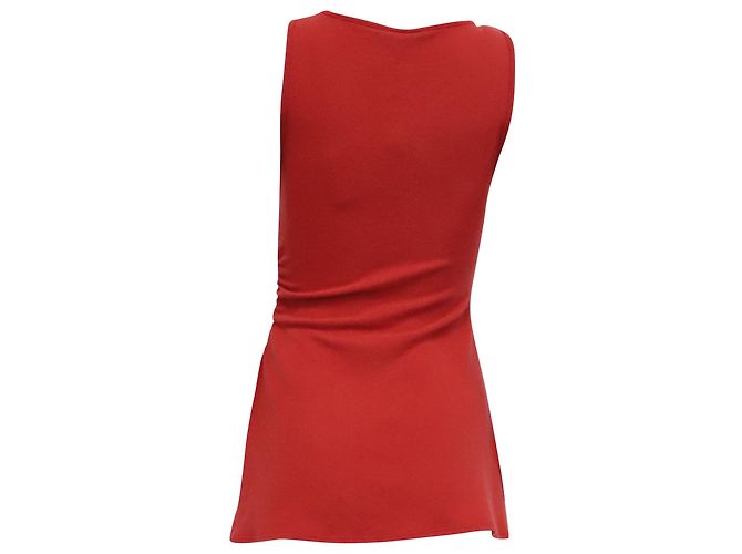 Top sin mangas con cuello redondo Reformation en Lyocell rojo - vista 4