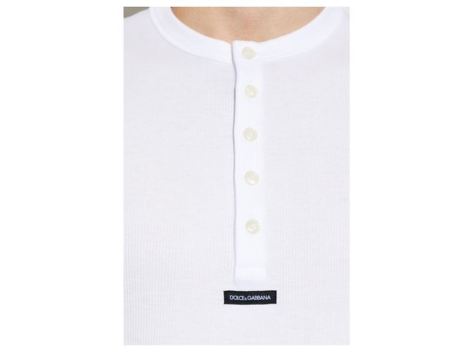 Dolce & Gabbana Ripptes Logo Tanktop aus Baumwolle Weiß - Ansicht 4